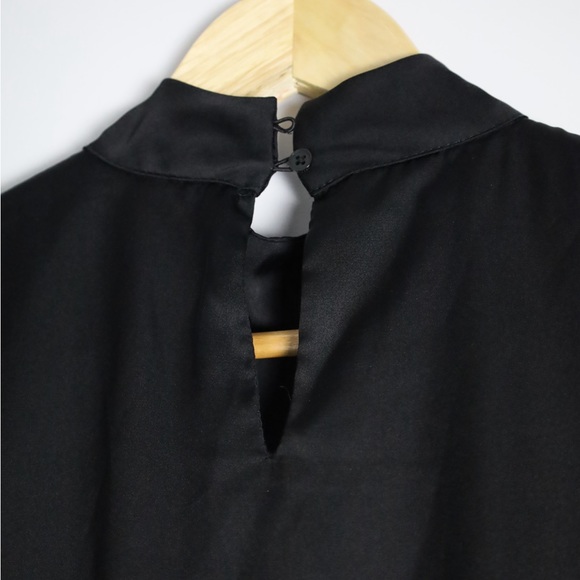 ✅ SALE 🖤 NWOT Frank & Oak Solid Black Satin Halter Dress - Picture 6 of 8